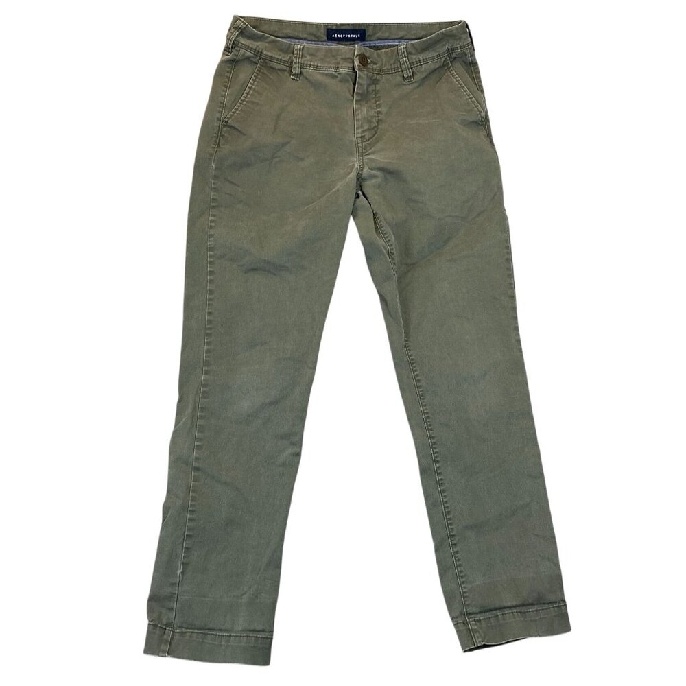 Aeropostale Men's Pants Size 30x30 Slim Straight Green Casual Cotton